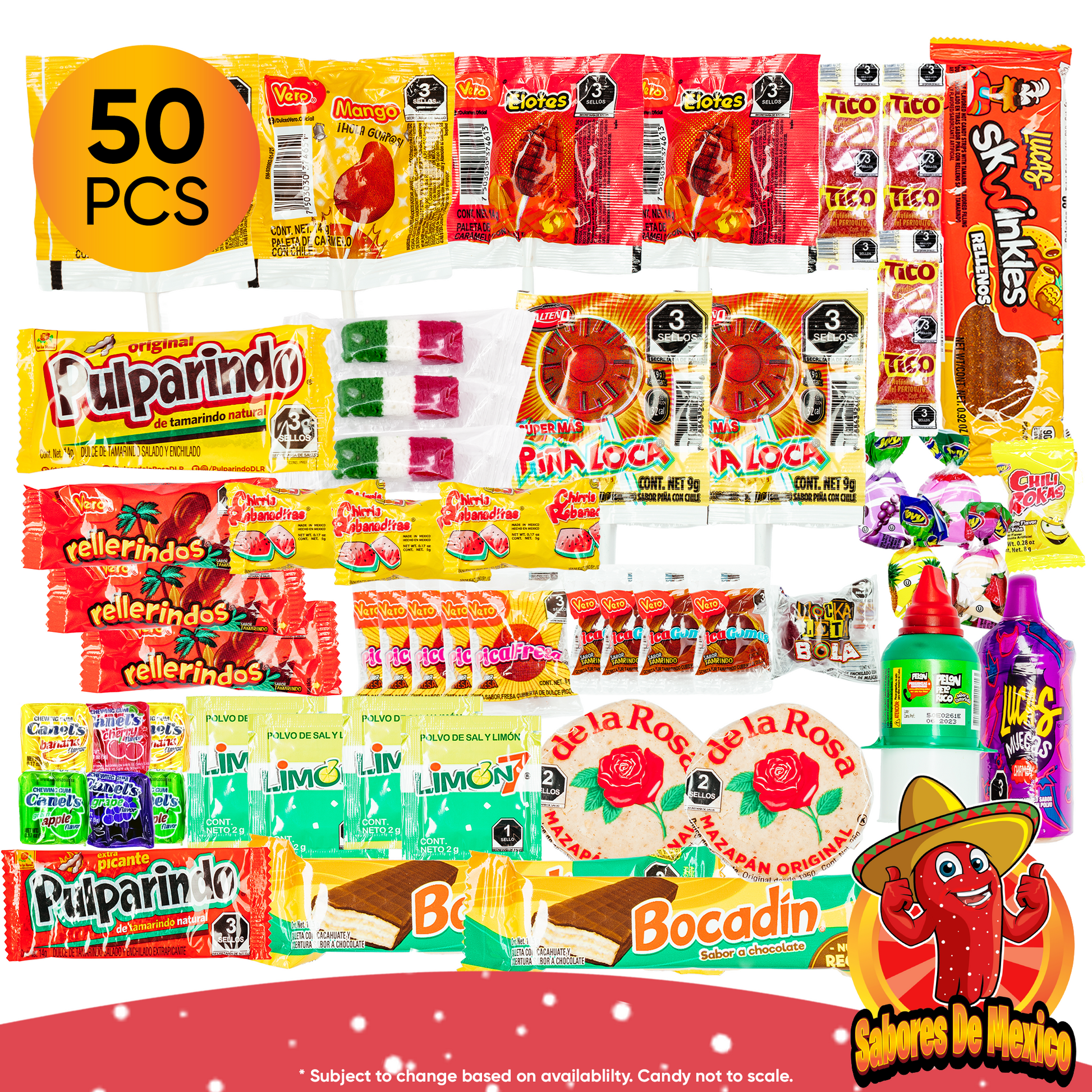 50 Pcs Mexican Candy Variety Pack – Spicy or Non-Spicy Mix - Sabores De Mexico