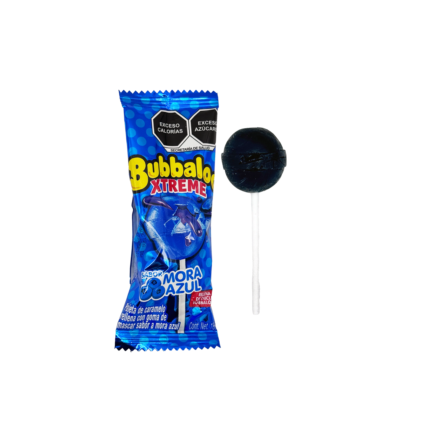 Bubbaloo Xtreme Lollipops – 20 Count Bag | Strawberry, Sour Raspberry, or Blueberry