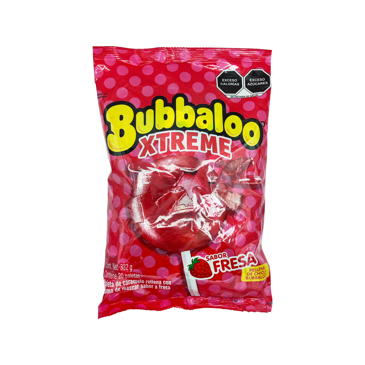 Bubbaloo Xtreme Lollipops – 20 Count Bag | Strawberry, Sour Raspberry, or Blueberry