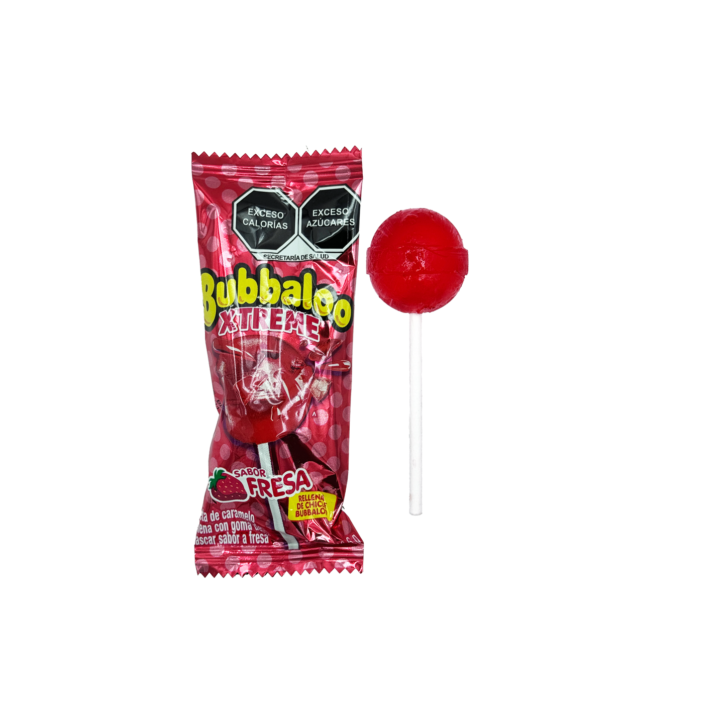 Bubbaloo Xtreme Lollipops – 20 Count Bag | Strawberry, Sour Raspberry, or Blueberry