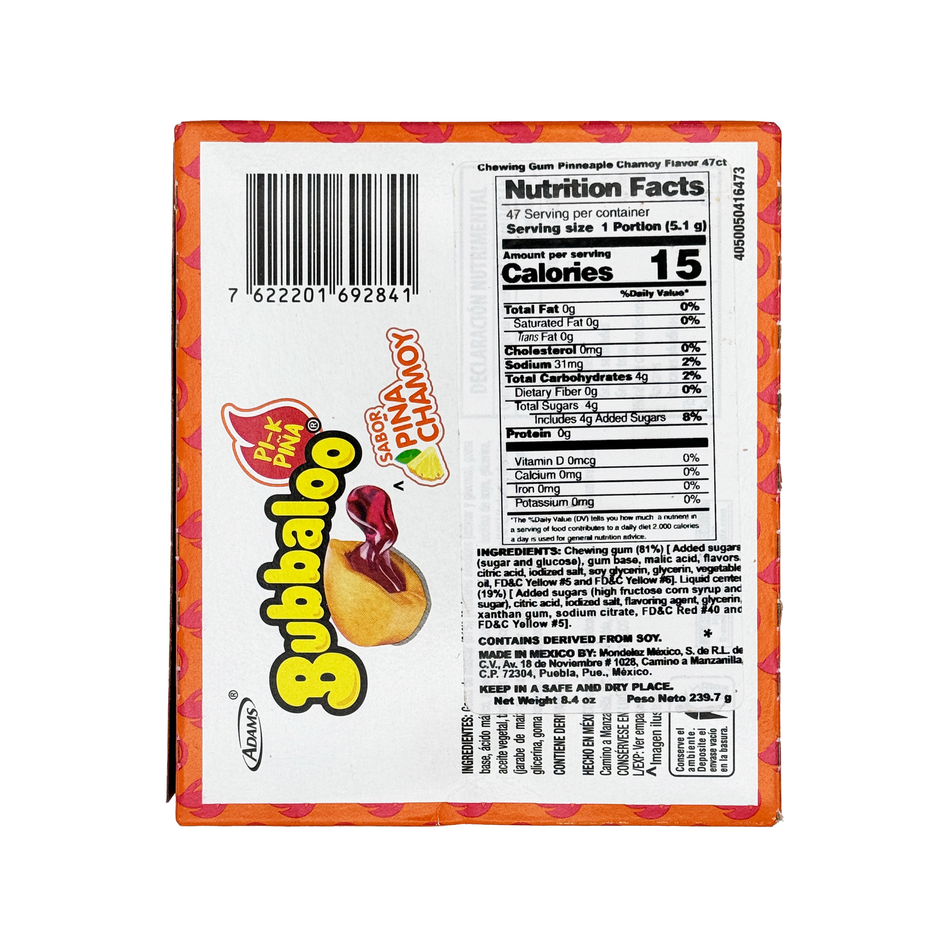 Bubbaloo Piña Chamoy - 47-Count - Sabores De Mexico