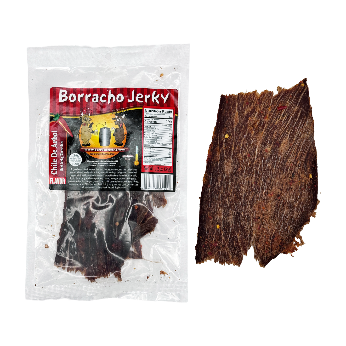 POS Carne Seca - Mexican-Style Beef Jerky, 1.2 oz - Sabores De Mexico - Mexican Candy Store, Dulceria