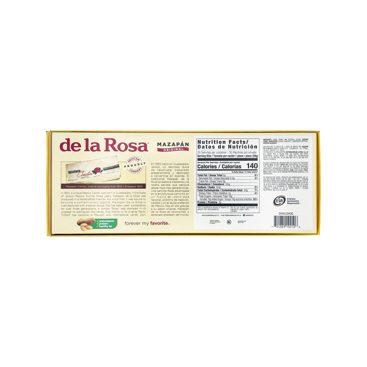 De La Rosa Mazapan - 30-Count Box - Sabores De Mexico