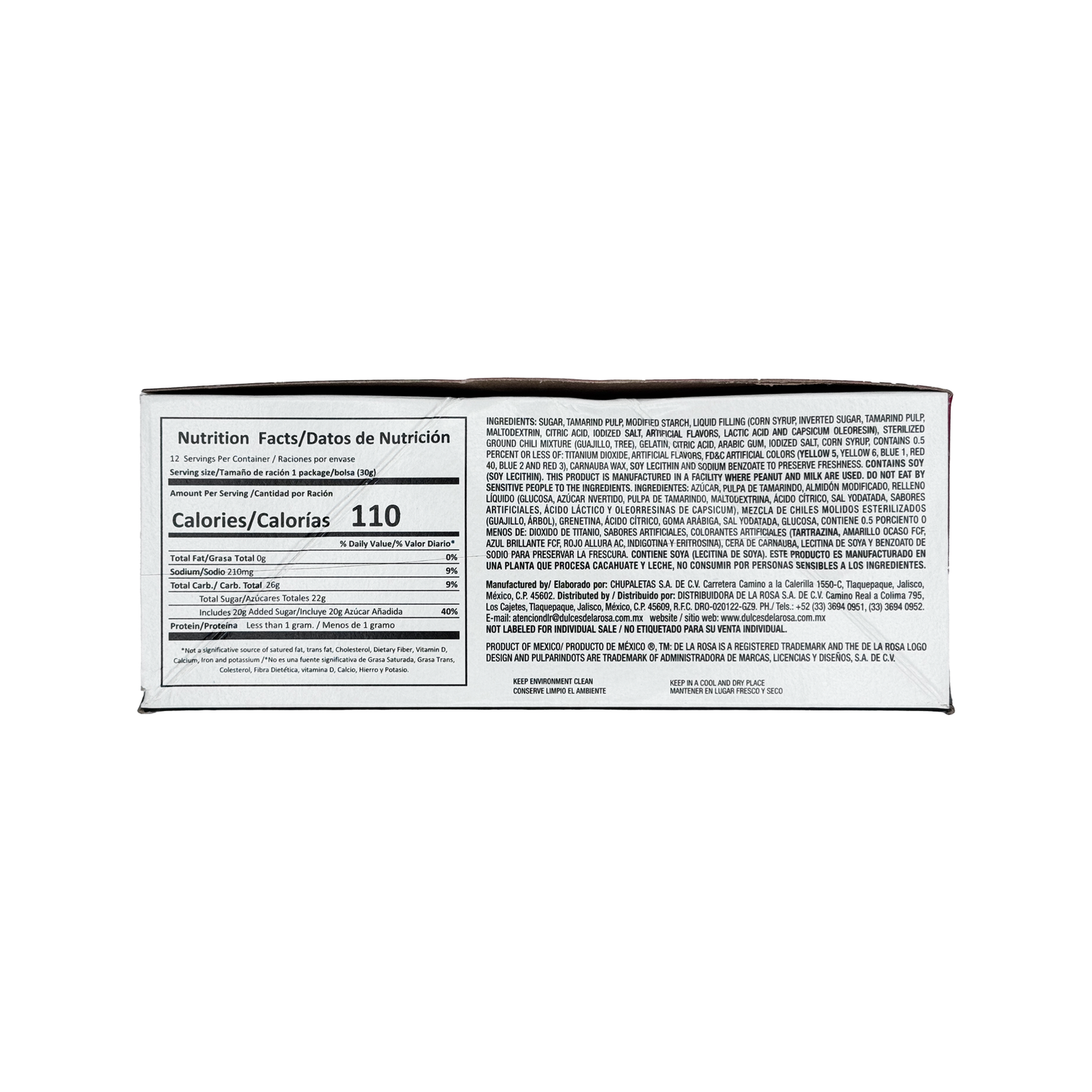 De La Rosa Pulparindots Extra Spicy - 12-Count - Sabores De Mexico