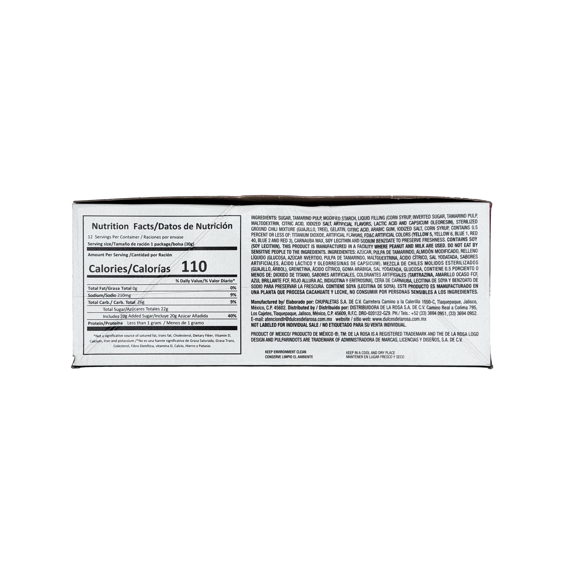 De La Rosa Pulparindots Extra Spicy - 12-Count - Sabores De Mexico