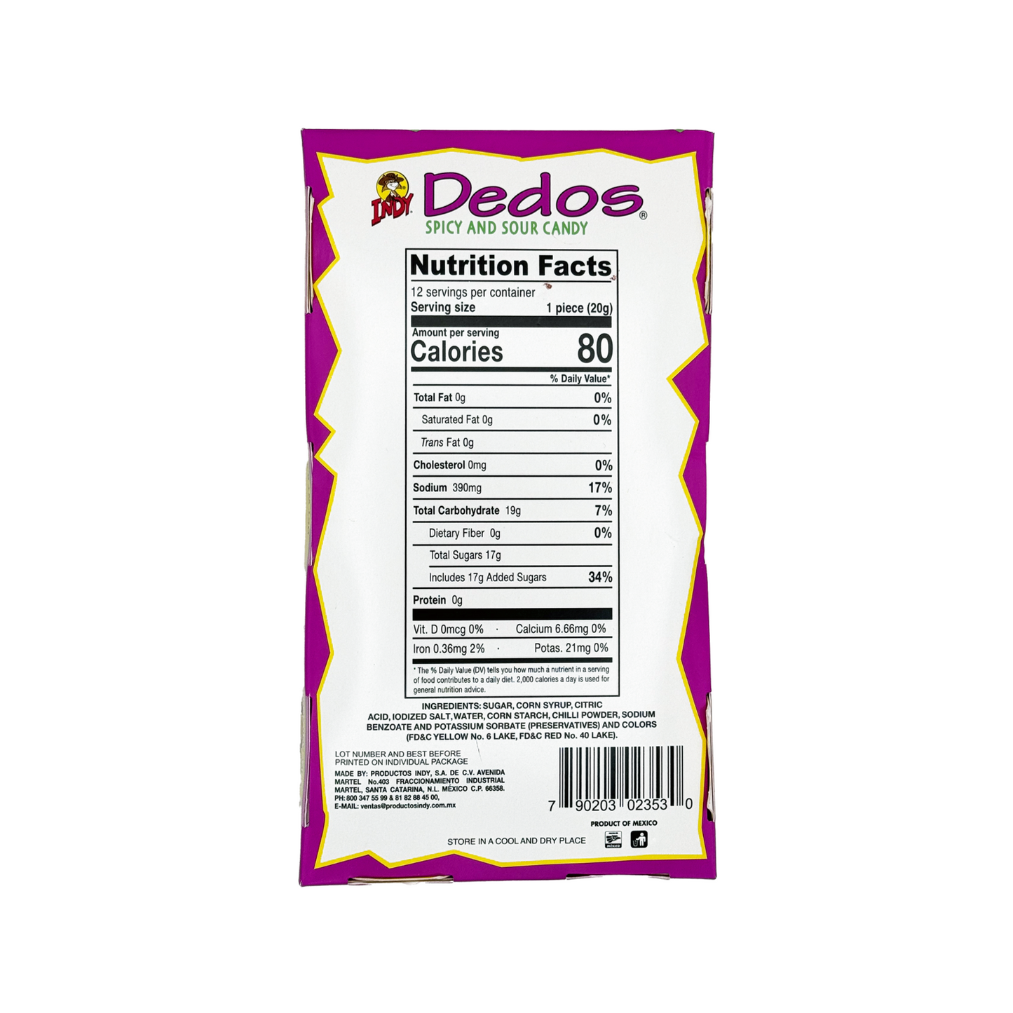 Indy Dedos - 12-Count - Sabores De Mexico