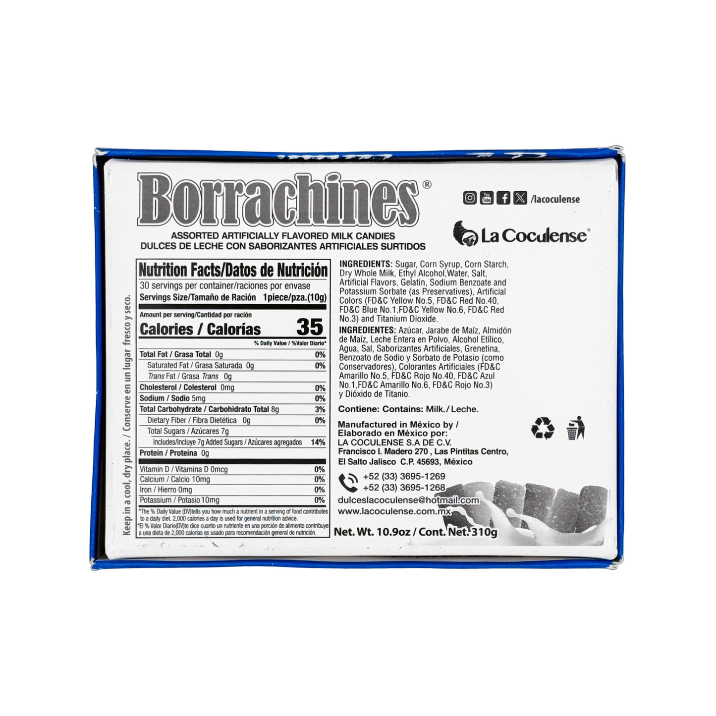 La Coculense Borrachines Assorted Flavors - 30-Count - Sabores De Mexico