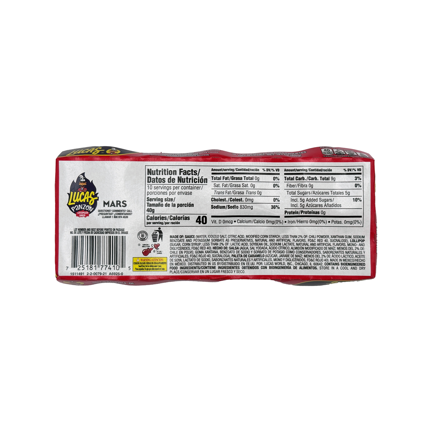 Lucas Panzon Watermelon - 10-Count - Sabores De Mexico