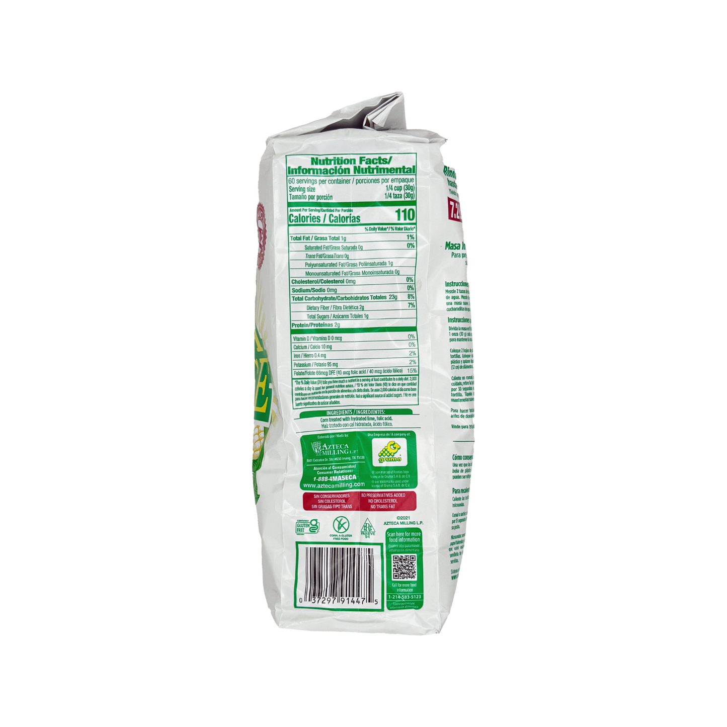 Maseca Gluten Free Instant Corn Masa Flour, 4 lb Bag. Tamales, Tortillas, Sopes, Pupusas, Empanadas, Mexican Food, Comida Mexicana Masa de Maiz - Sabores De Mexico