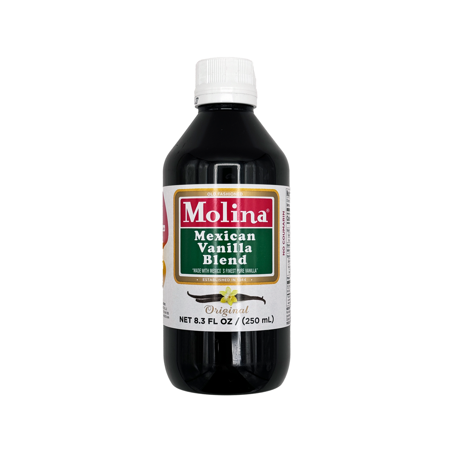 Molina Mexican Vanilla Blend Extract - Original, 8.3 Fl Oz. For Baking, Ice Cream, Drinks, Icing, and More - Sabores De Mexico