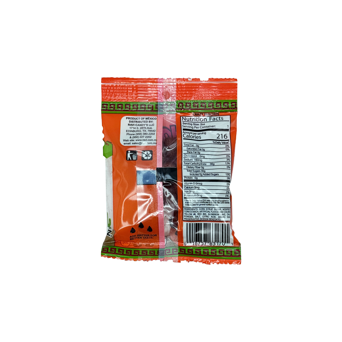 Ravi Crazy Panchos – Spicy Orange Hard Candy with Chili, 12-Pack