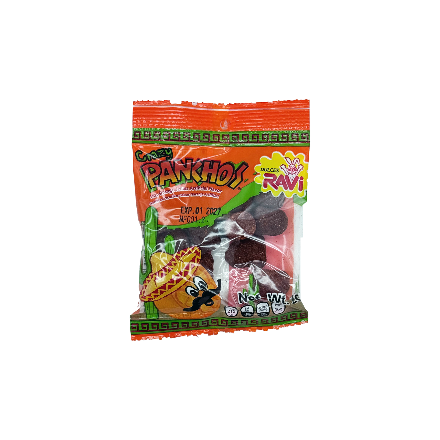 Ravi Crazy Panchos – Spicy Orange Hard Candy with Chili, 12-Pack