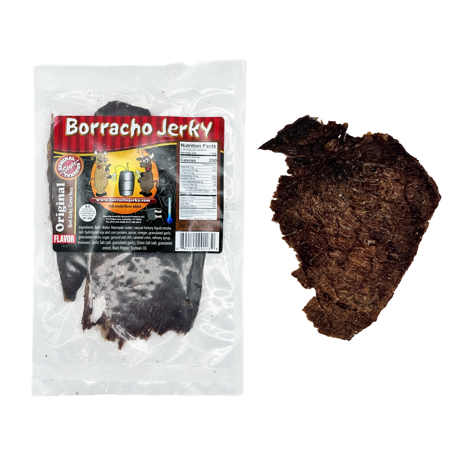 POS Carne Seca - Mexican-Style Beef Jerky, 1.2 oz - Sabores De Mexico - Mexican Candy Store, Dulceria