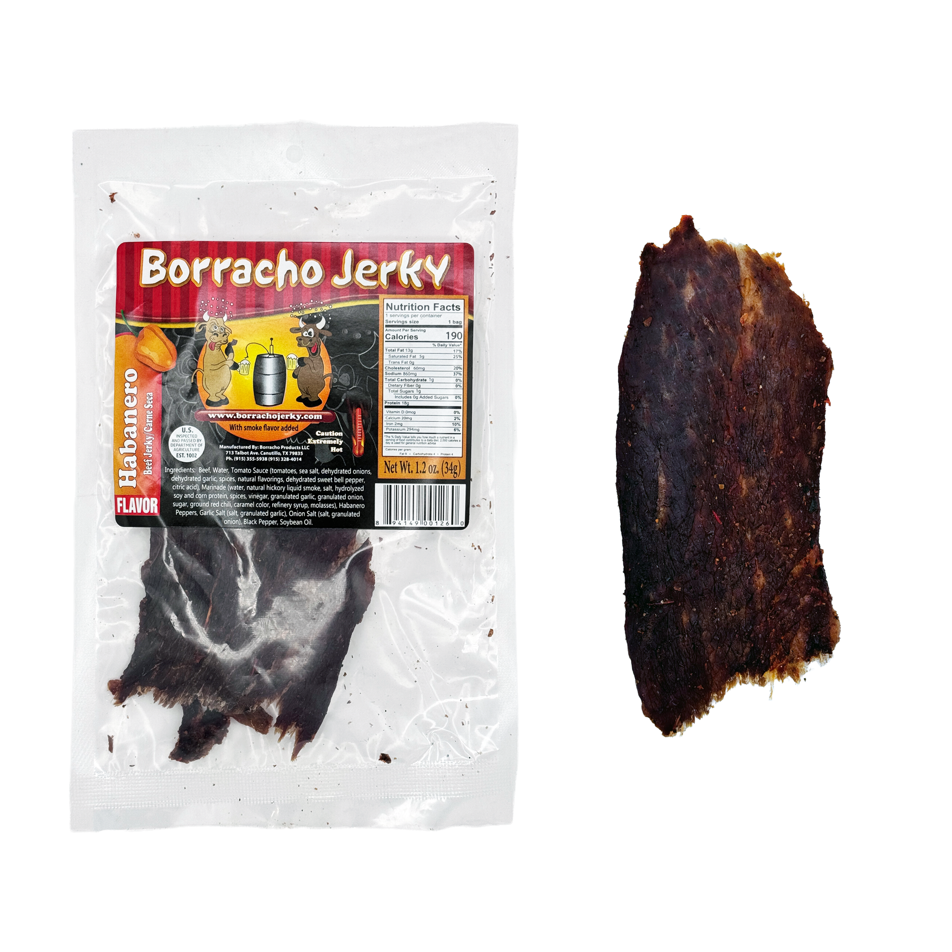 POS Carne Seca - Mexican-Style Beef Jerky, 1.2 oz - Sabores De Mexico - Mexican Candy Store, Dulceria