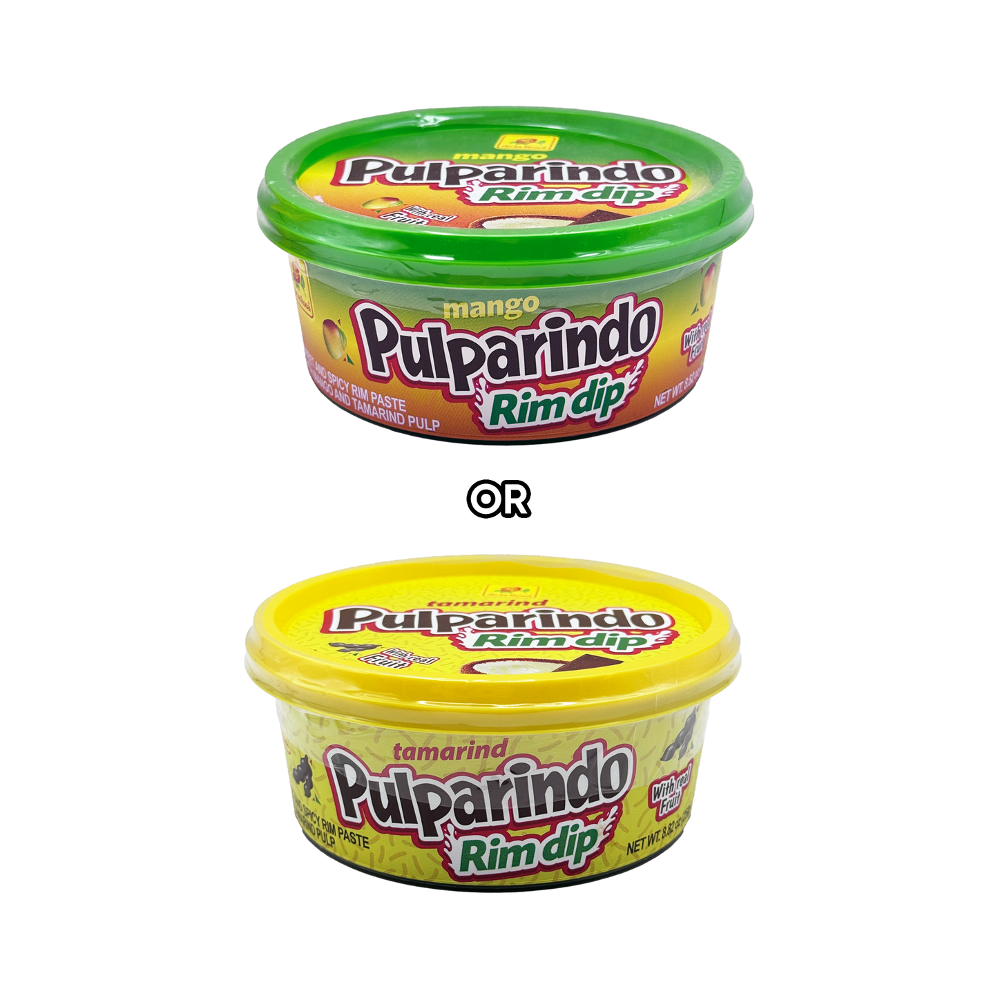 Pulparindo Rim Dip – Original or Mango Tamarind Candy Paste for Drinks, Fruit & More (8 oz)