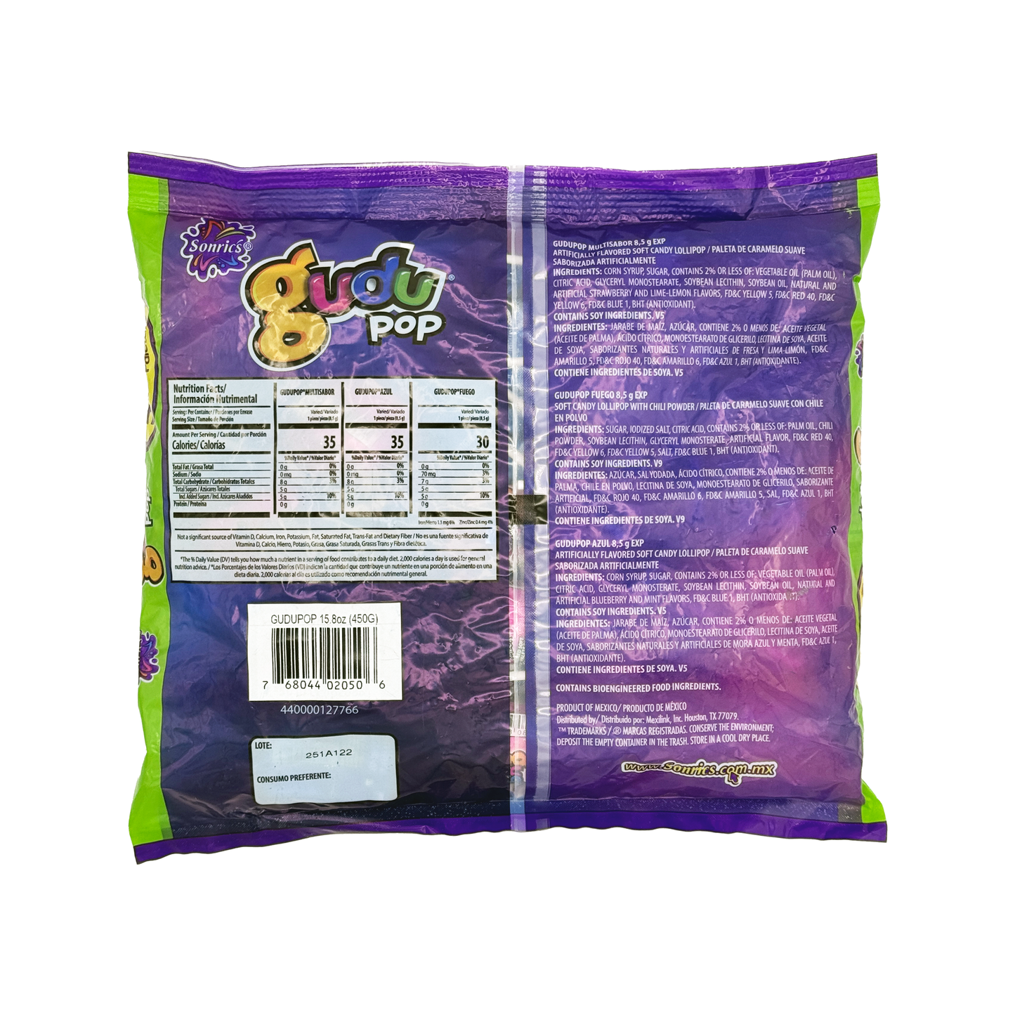 Sonrics Gudu Pop - 53-Count – dulceria mexicana online