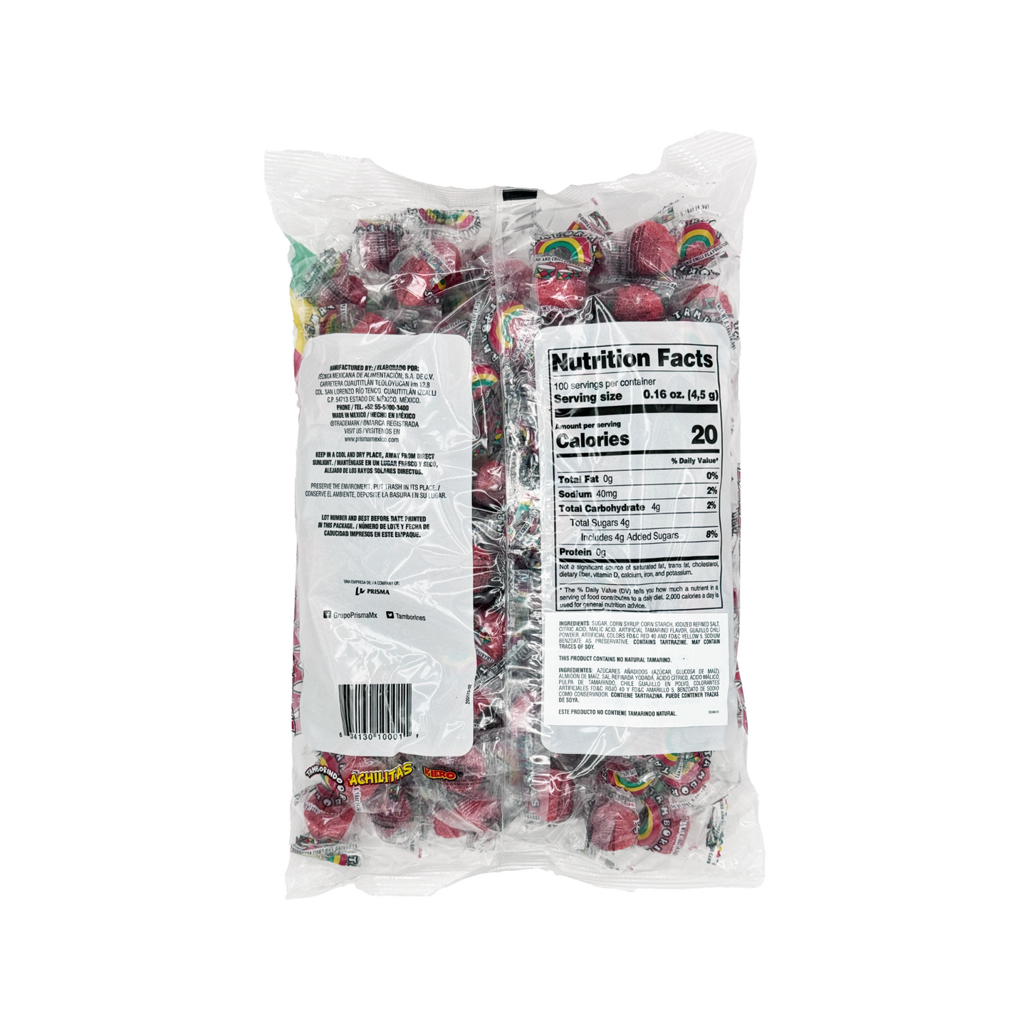 Tamborines Hard Candy - 100-Count - Sabores De Mexico