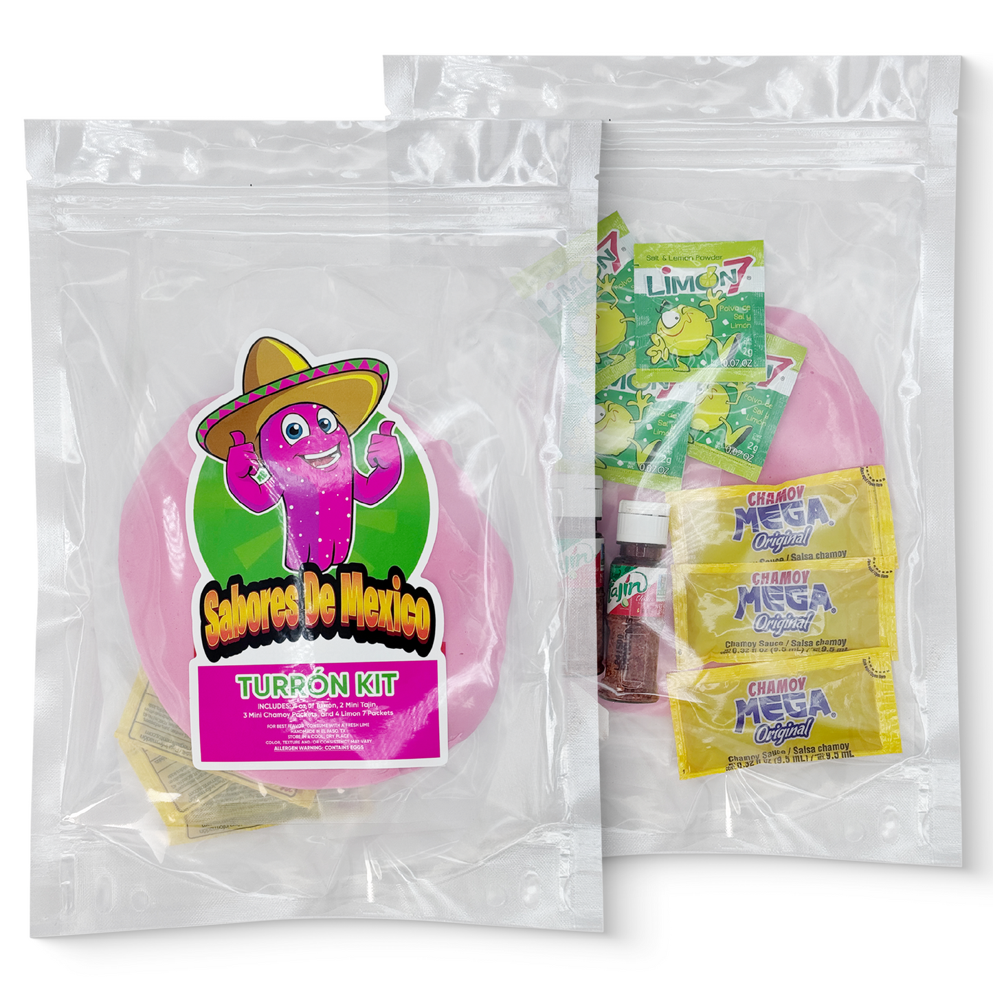 Turron Kit - Handmade Pink Turron Rosa with Tajin, Chamoy & Limon7 - Sabores De Mexico