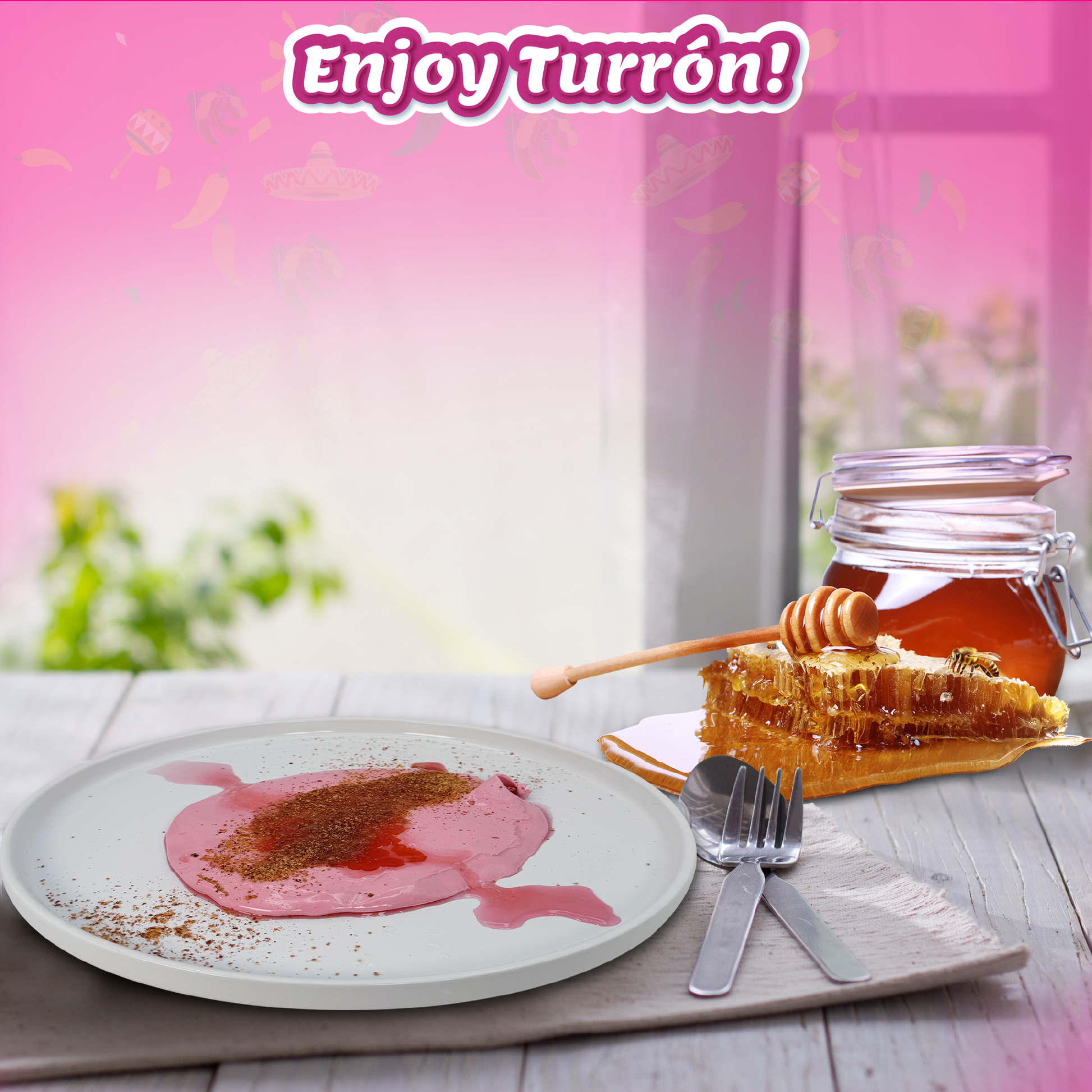 Turron Kit - Handmade Pink Turron Rosa with Tajin, Chamoy & Limon7 - Sabores De Mexico