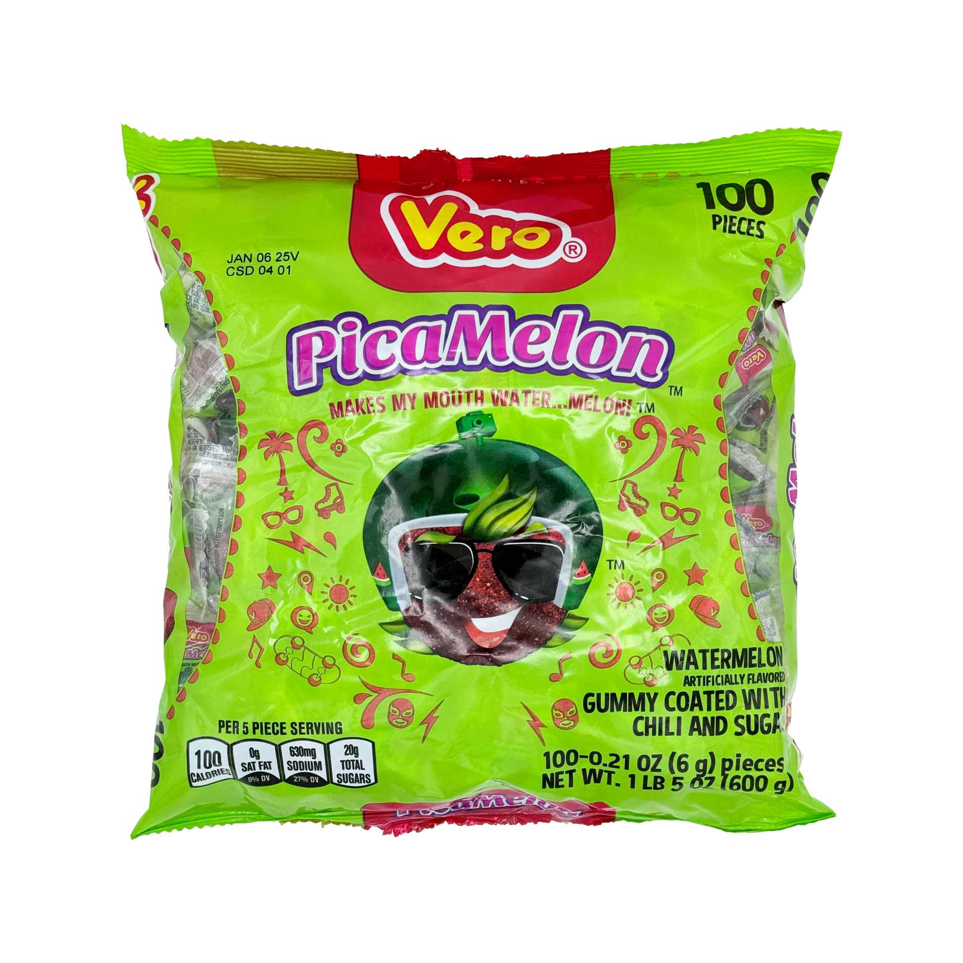 Vero Pica Goma Melon - 100-Count - Sabores De Mexico