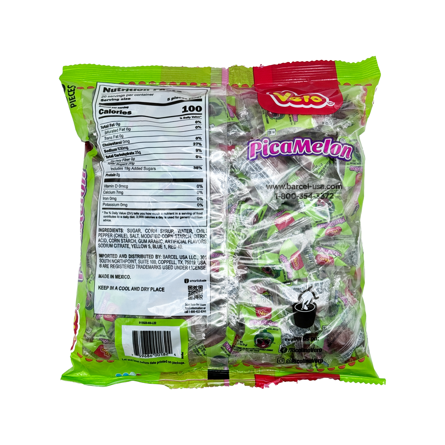 Vero Pica Goma Melon - 100-Count - Sabores De Mexico