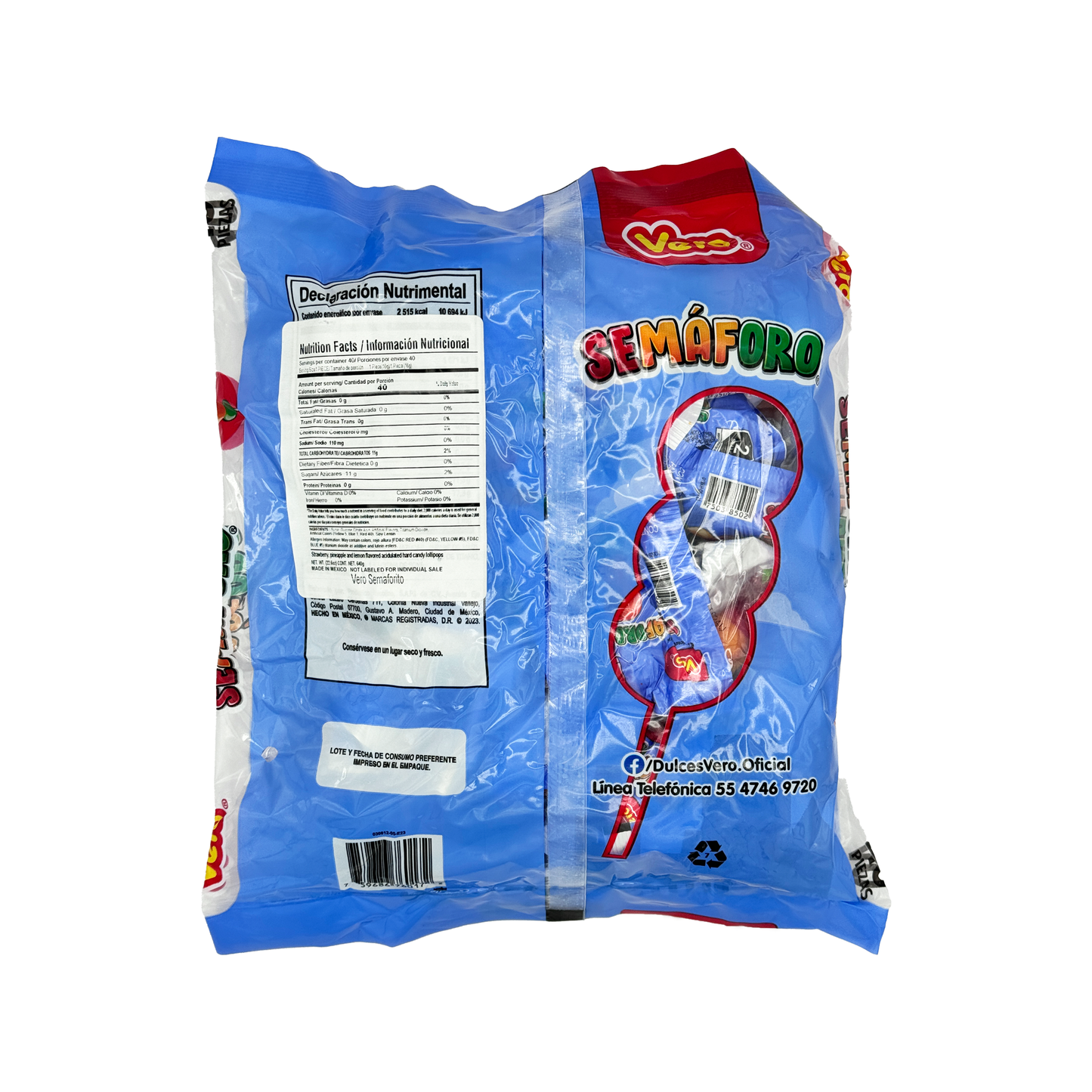 Vero Semaforo Lollipops - 40-Count - Sabores De Mexico