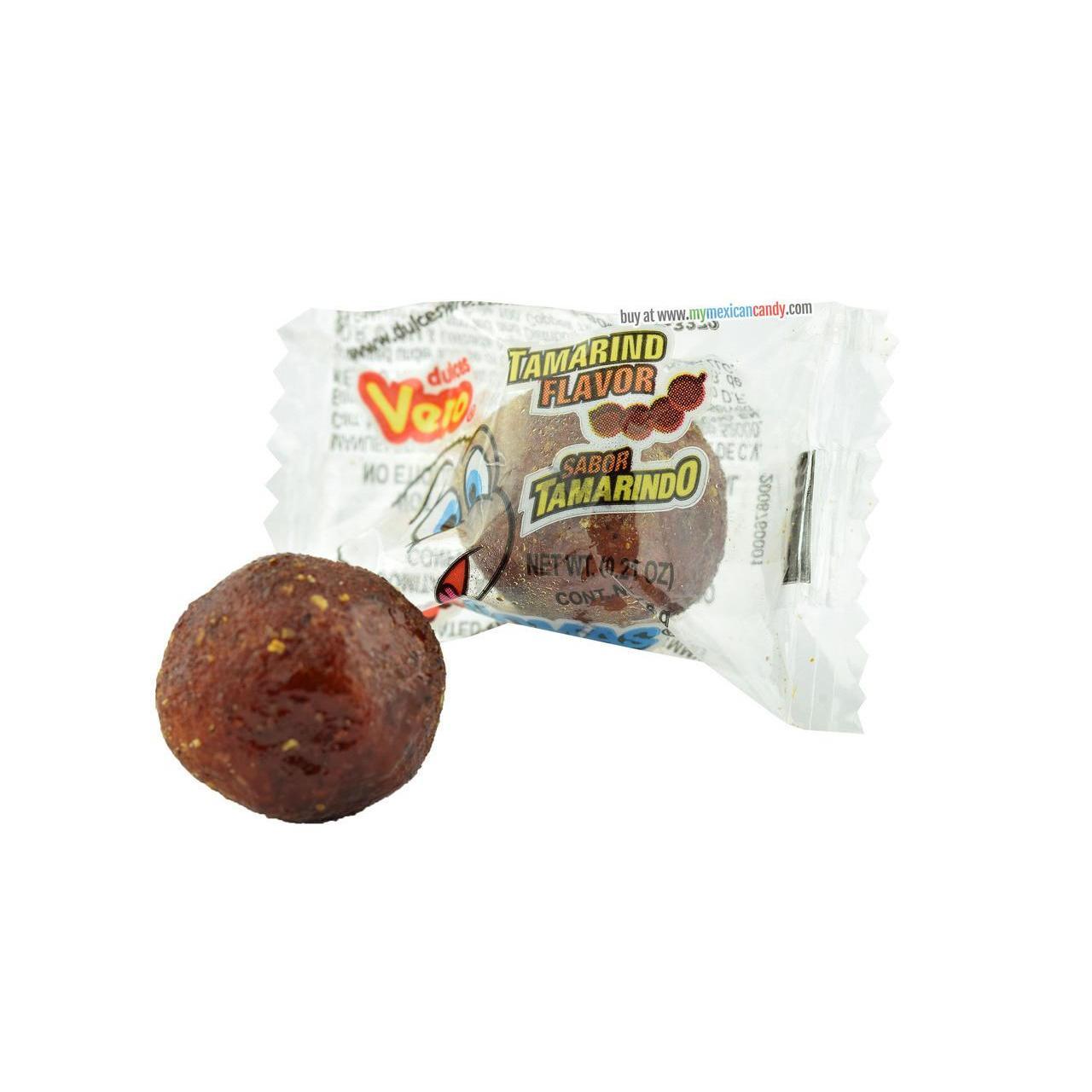 Vero Pica Goma Tamarindo Chili Tamarind Flavor Gummy Mexican Candy, 100 Count Bag