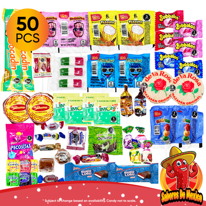 50 Pcs Mexican Candy Variety Pack – Spicy or Non-Spicy Mix - Sabores De Mexico
