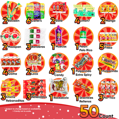 50 Pcs Mexican Candy Variety Pack – Spicy or Non-Spicy Mix - Sabores De Mexico