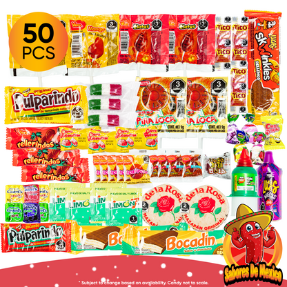 50 Pcs Mexican Candy Variety Pack – Spicy or Non-Spicy Mix - Sabores De Mexico