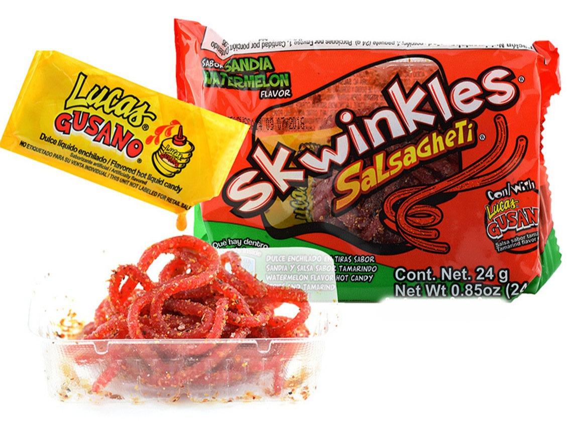 Lucas Salsagheti Watermelon Flavored Mexican Candy 12 Pieces Pack for Treats, Snack, Parties, Pi–atas (Pack of 12)