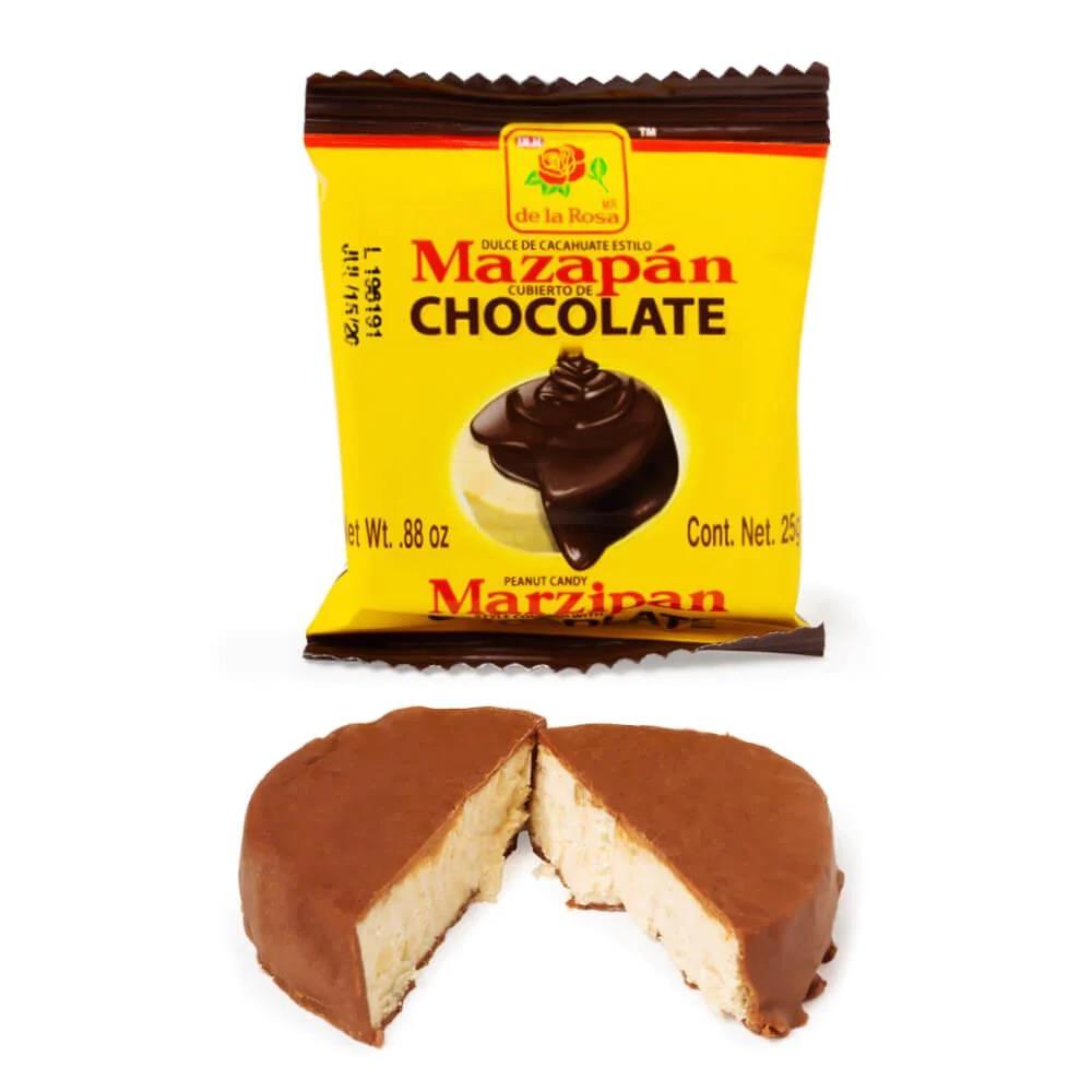 De La Rosa Chocolate Covered Mazapan, Peanut Candy 16 Piece Box