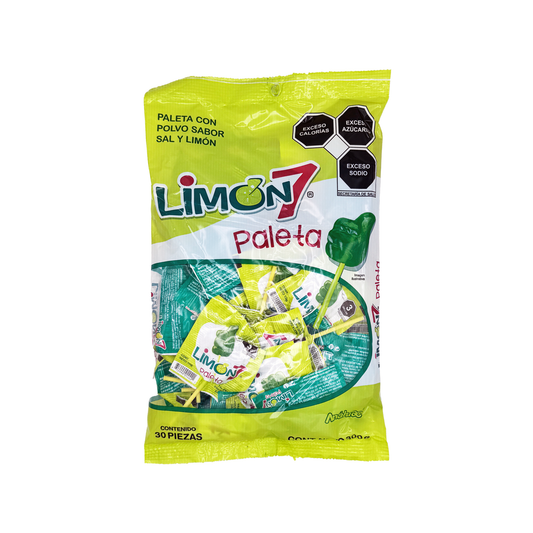 Limon 7 Paleta Lollipop Covered with Lemon and Salt Powder