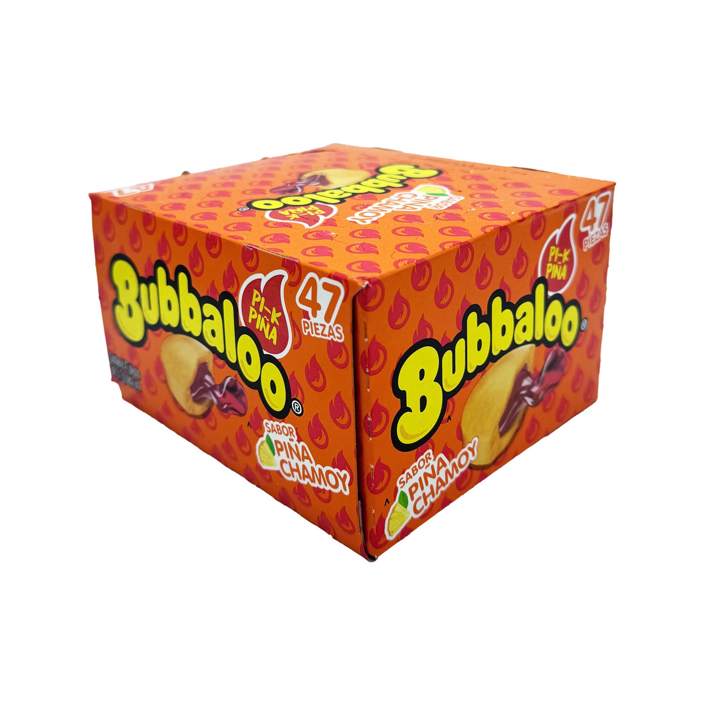 Bubbaloo Sabor Pina Chamoy Spicy Pineappple Flavored Gum 47 Pieces Mexican Candy Dulces Mexicanos Sweet Chewy Snack Bonbon