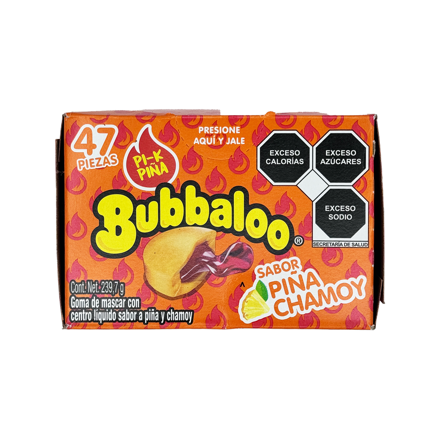 Bubbaloo Sabor Pina Chamoy Spicy Pineappple Flavored Gum 47 Pieces Mexican Candy Dulces Mexicanos Sweet Chewy Snack Bonbon