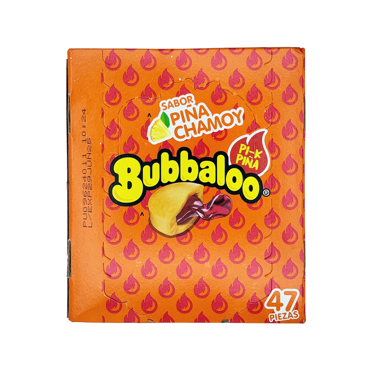 Bubbaloo Sabor Pina Chamoy Spicy Pineappple Flavored Gum 47 Pieces Mexican Candy Dulces Mexicanos Sweet Chewy Snack Bonbon