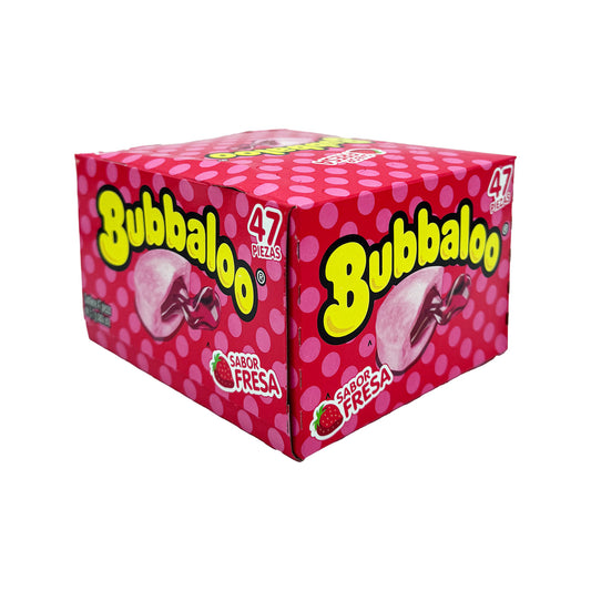 Bubbaloo Sabor Fresa Strawberry Flavored Gum 47 Pieces Mexican Candy Dulces Mexicanos Sweet Chewy Snack Bonbon