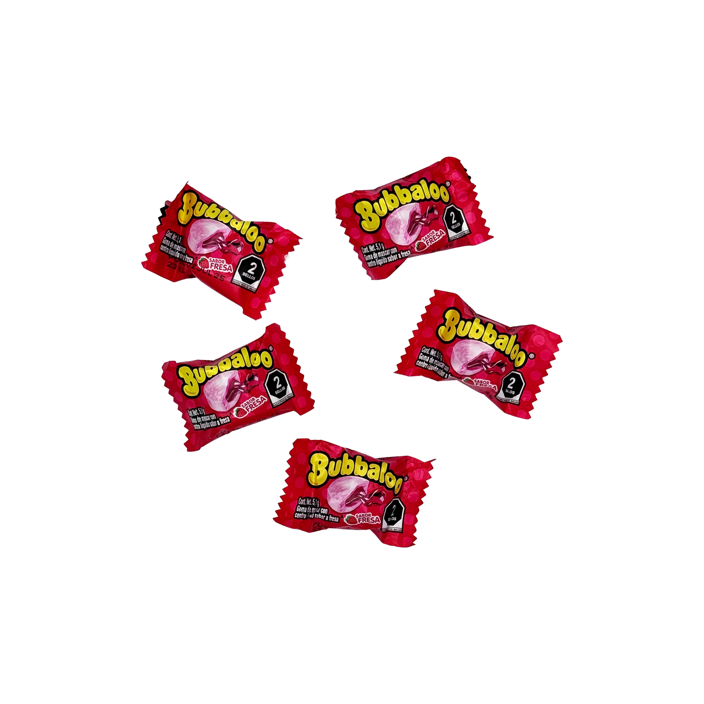 Bubbaloo Sabor Fresa Strawberry Flavored Gum 47 Pieces Mexican Candy Dulces Mexicanos Sweet Chewy Snack Bonbon