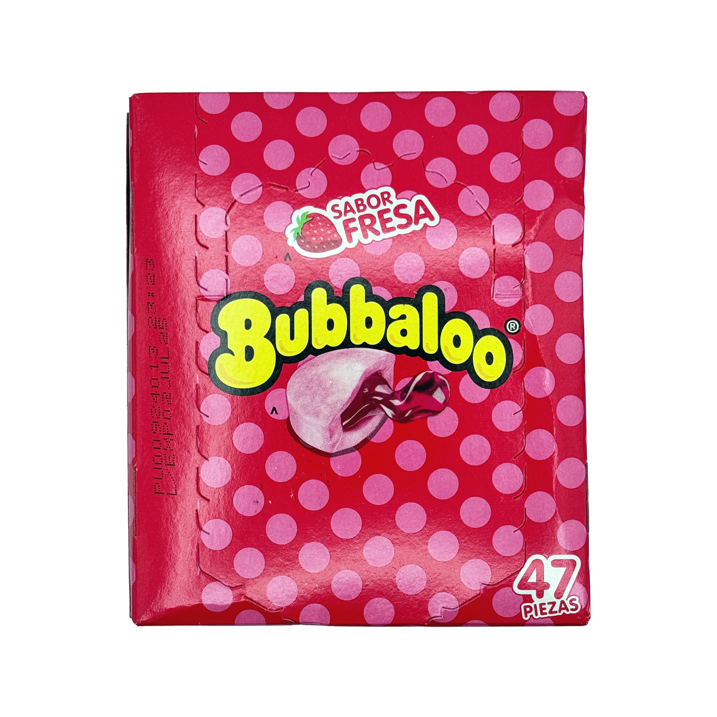 Bubbaloo Sabor Fresa Strawberry Flavored Gum 47 Pieces Mexican Candy Dulces Mexicanos Sweet Chewy Snack Bonbon