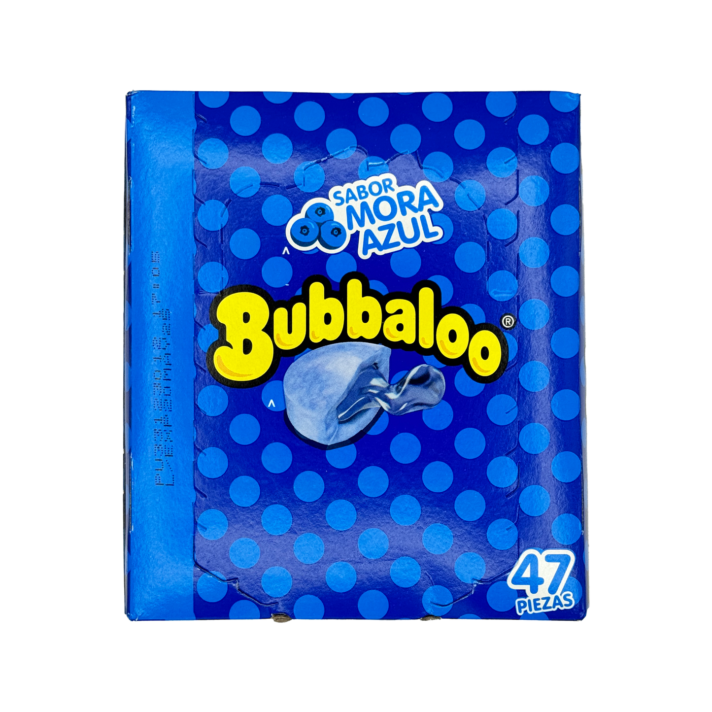 Bubbaloo Sabor Mora Azul Blueberry Flavored Gum 47 Pieces Mexican Candy Dulces Mexicanos Sweet Chewy Snack Bonbon