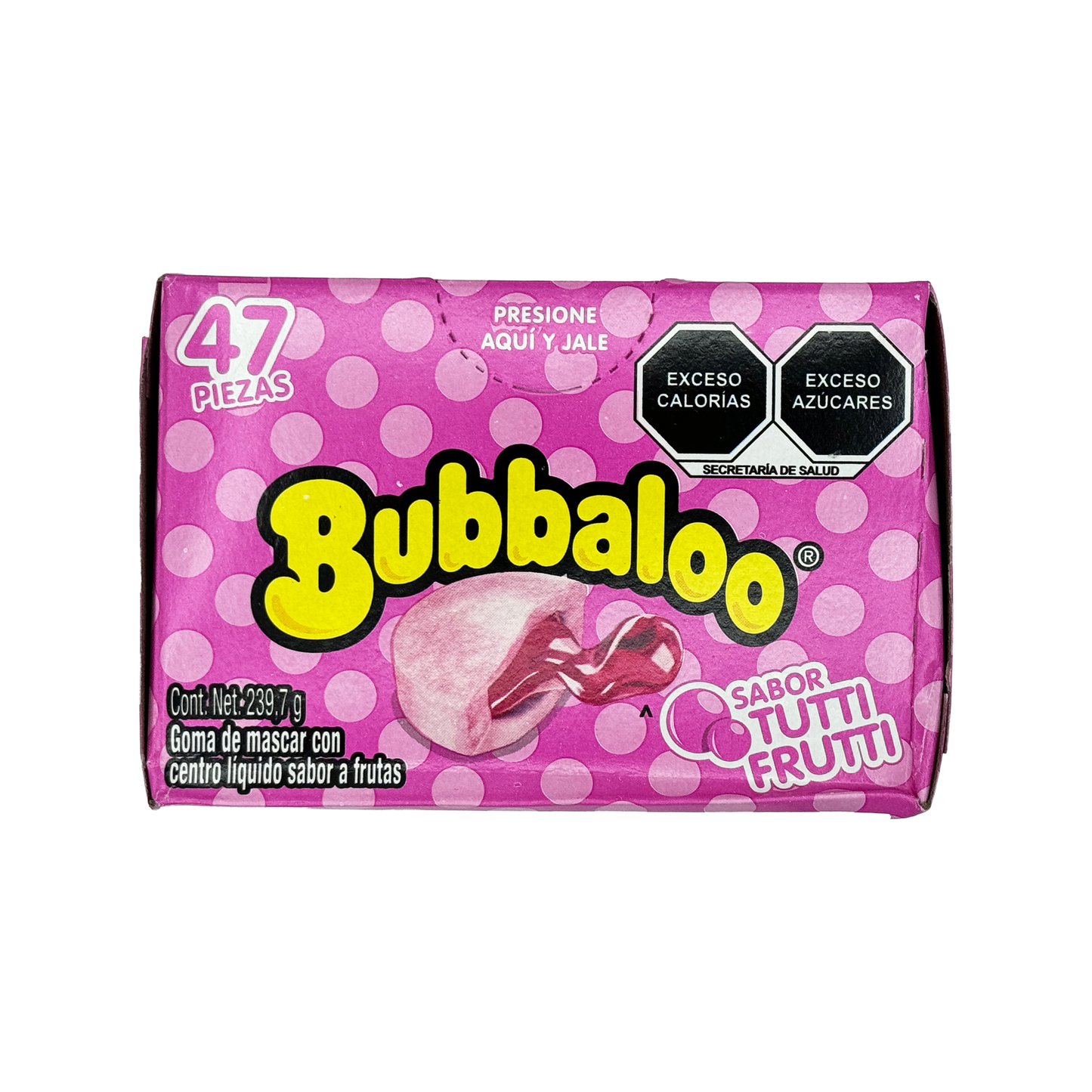 Bubbaloo Sabor Tutti Frutti Fruity Flavored Gum 47 Pieces Mexican Candy Dulces Mexicanos Sweet Chewy Snack Bonbon