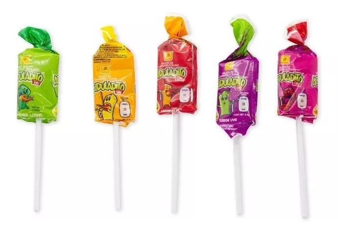 Acidulatido With Chile Lollipop Paleta 50 Pcs by De La Rosa Sweet and Sour Chewy Pop with Chile