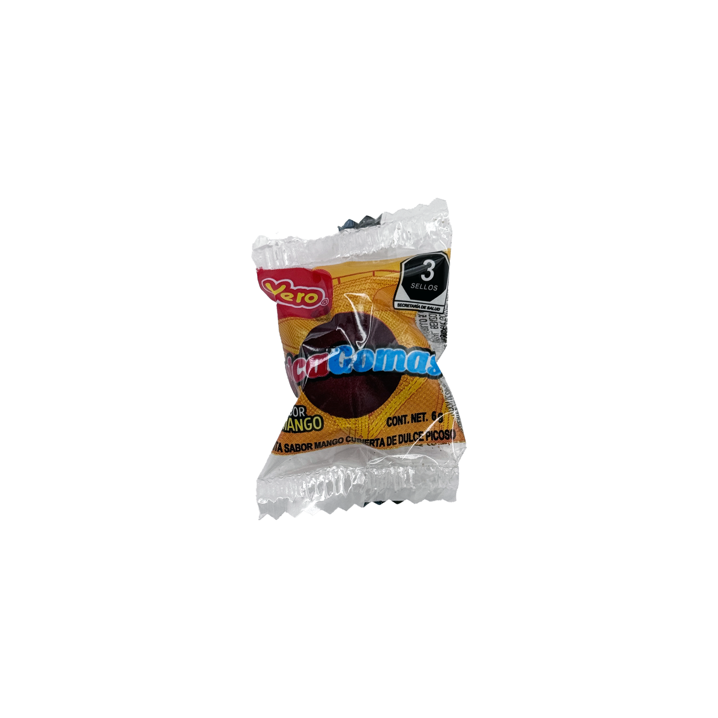 Vero Pica Goma Mango Flavor Gummy Mexican Candy, 100 Pieces, Dulces Mexicanos Spicy Sweet Snack