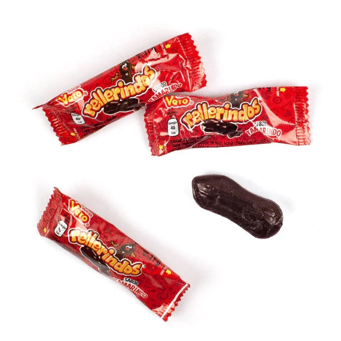 Rellerindos by Dulces Vero Tamarind Flavored Candy, Chili Pepper, 65 Count Bag