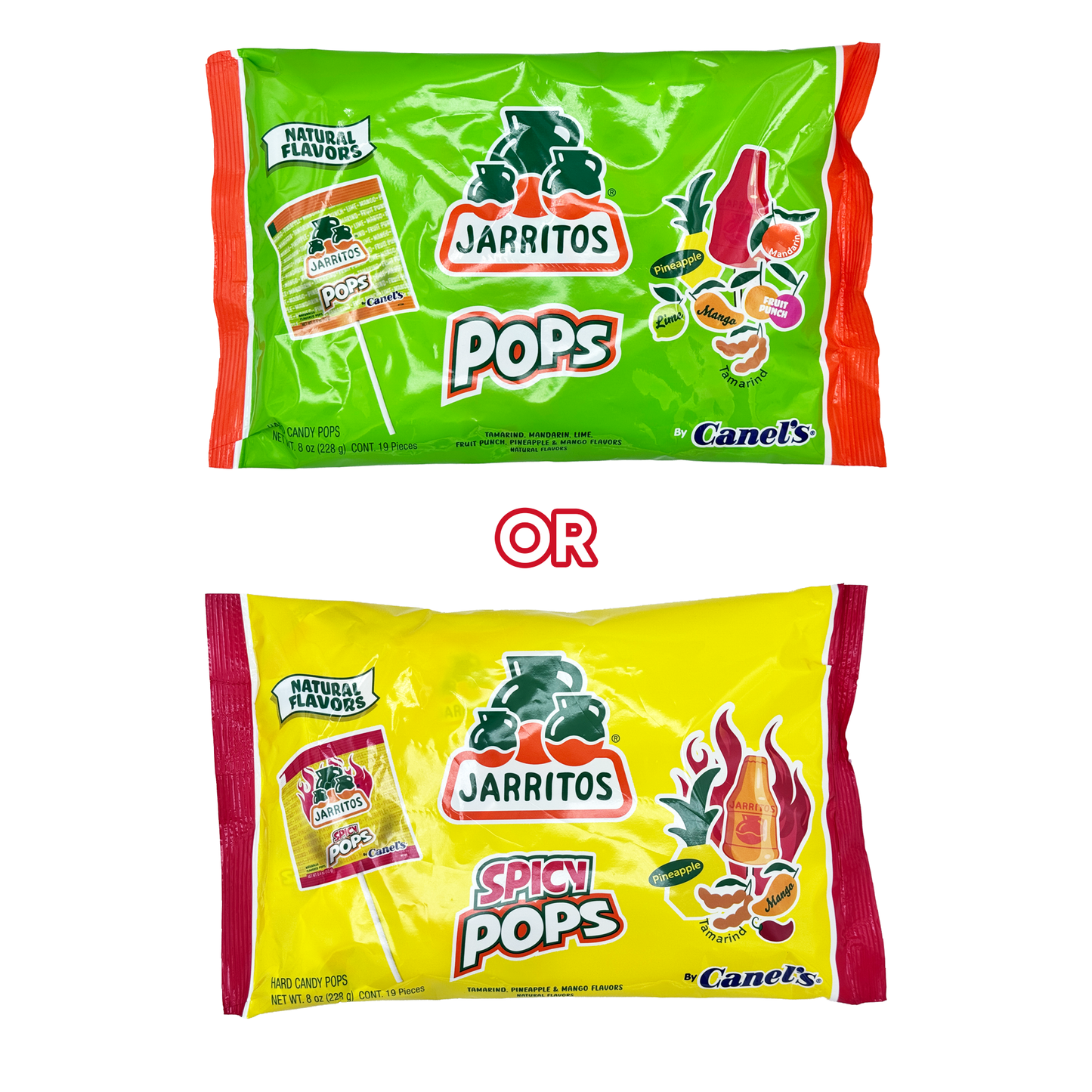 Jarritos Pops - Spicy or Sweet Assorted Pack Naturally Flavored Lollipop Candy, Mexican Candies, Dulces Mexicanos, Snack, Treat, Suckers