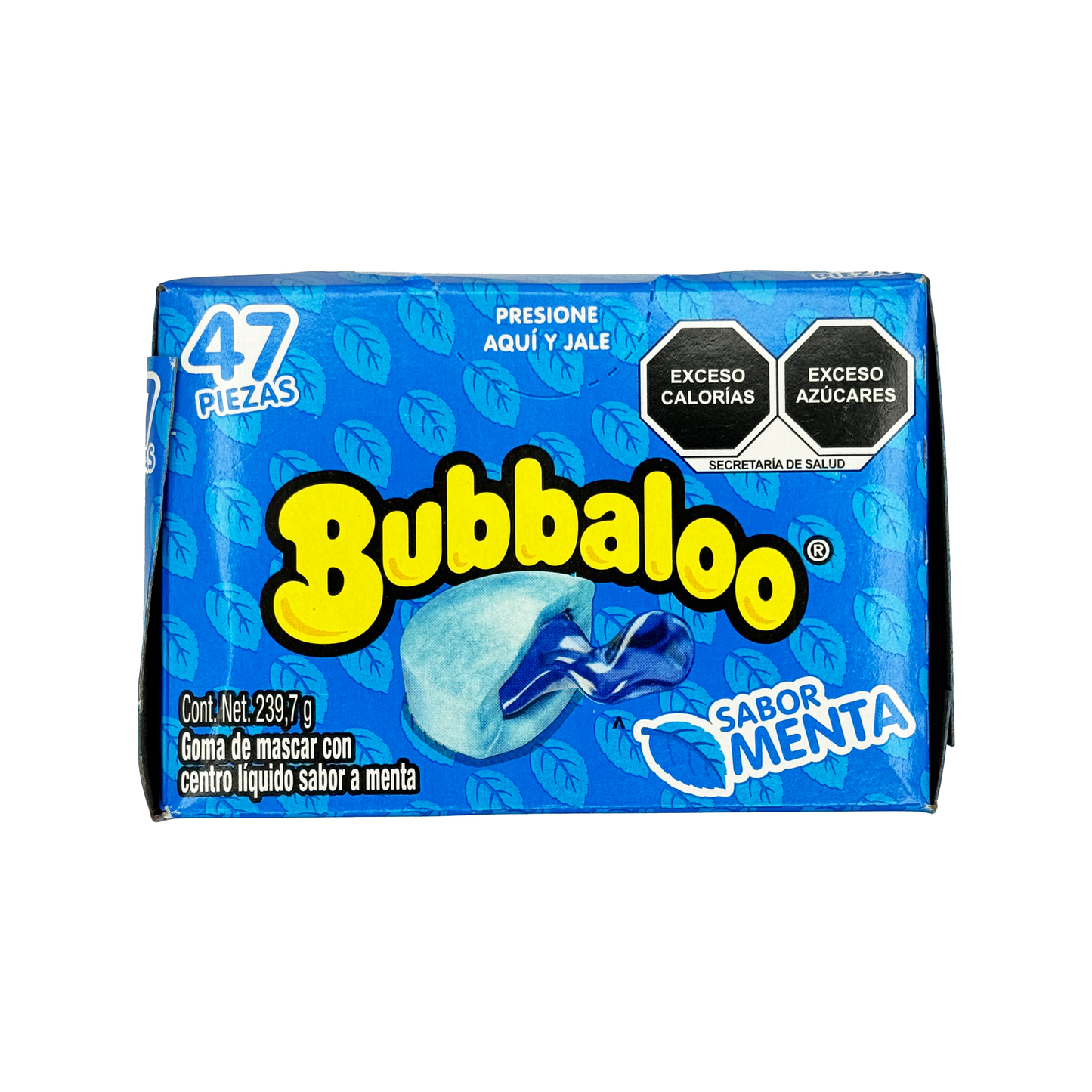 Bubbaloo Sabor Menta Mint Flavored Gum 47 Pieces Mexican Candy Dulces Mexicanos Sweet Chewy Snack Bonbon