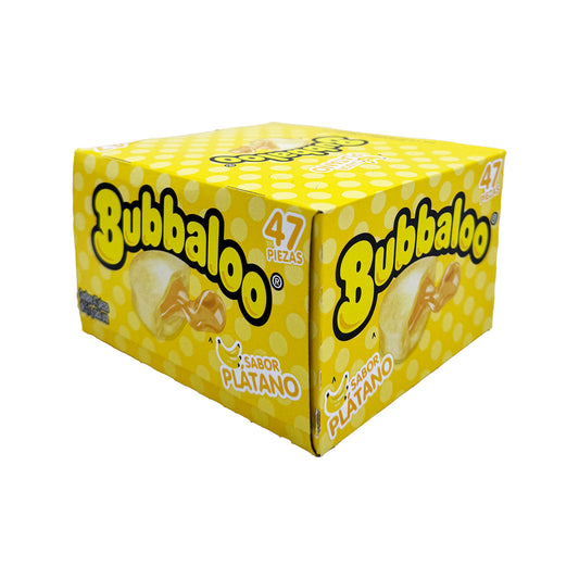 Bubbaloo Sabor Platano Banana Flavored Gum 47 Pieces Mexican Candy Dulces Mexicanos Sweet Chewy Snack Bonbon Sugar Candies