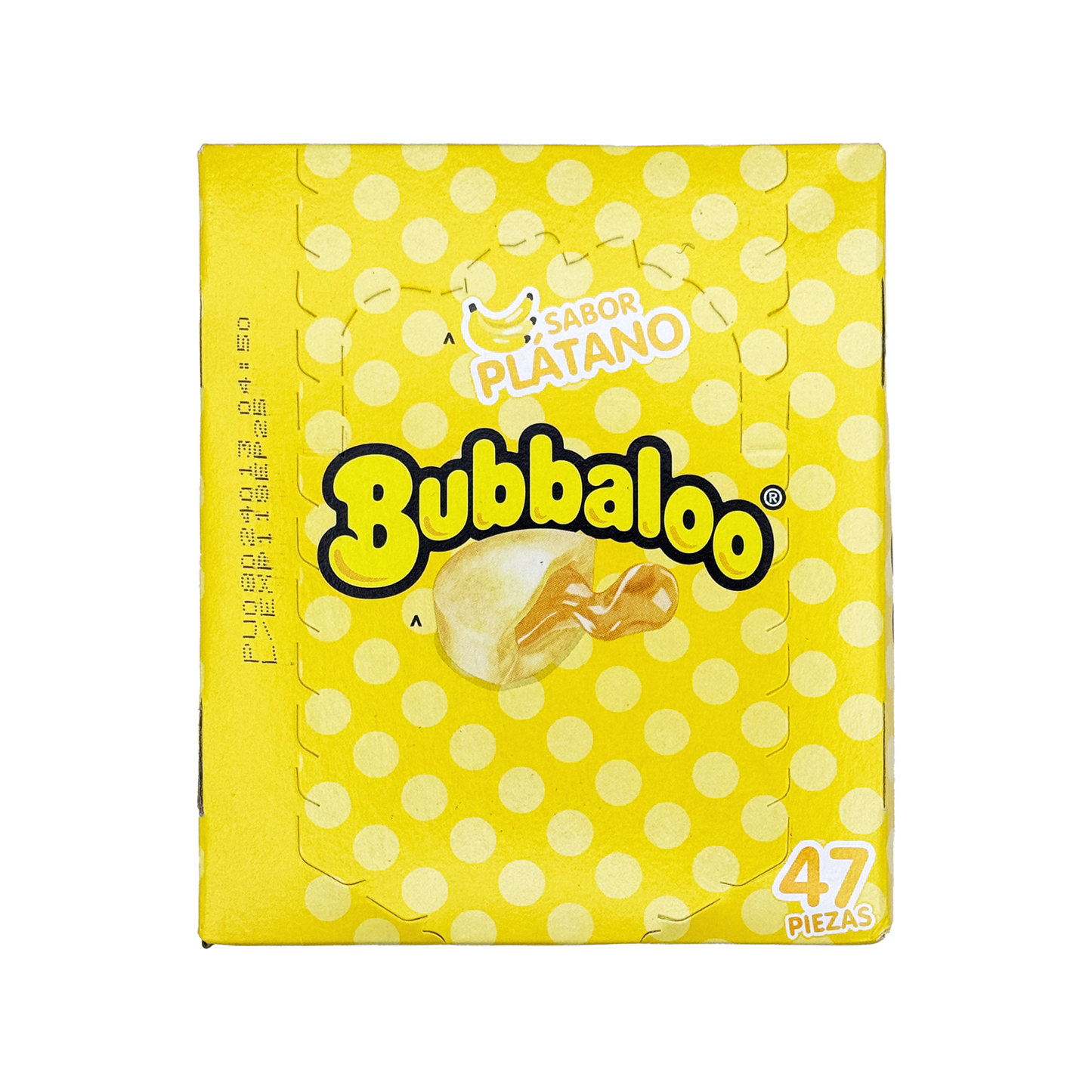 Bubbaloo Sabor Platano Banana Flavored Gum 47 Pieces Mexican Candy Dulces Mexicanos Sweet Chewy Snack Bonbon Sugar Candies