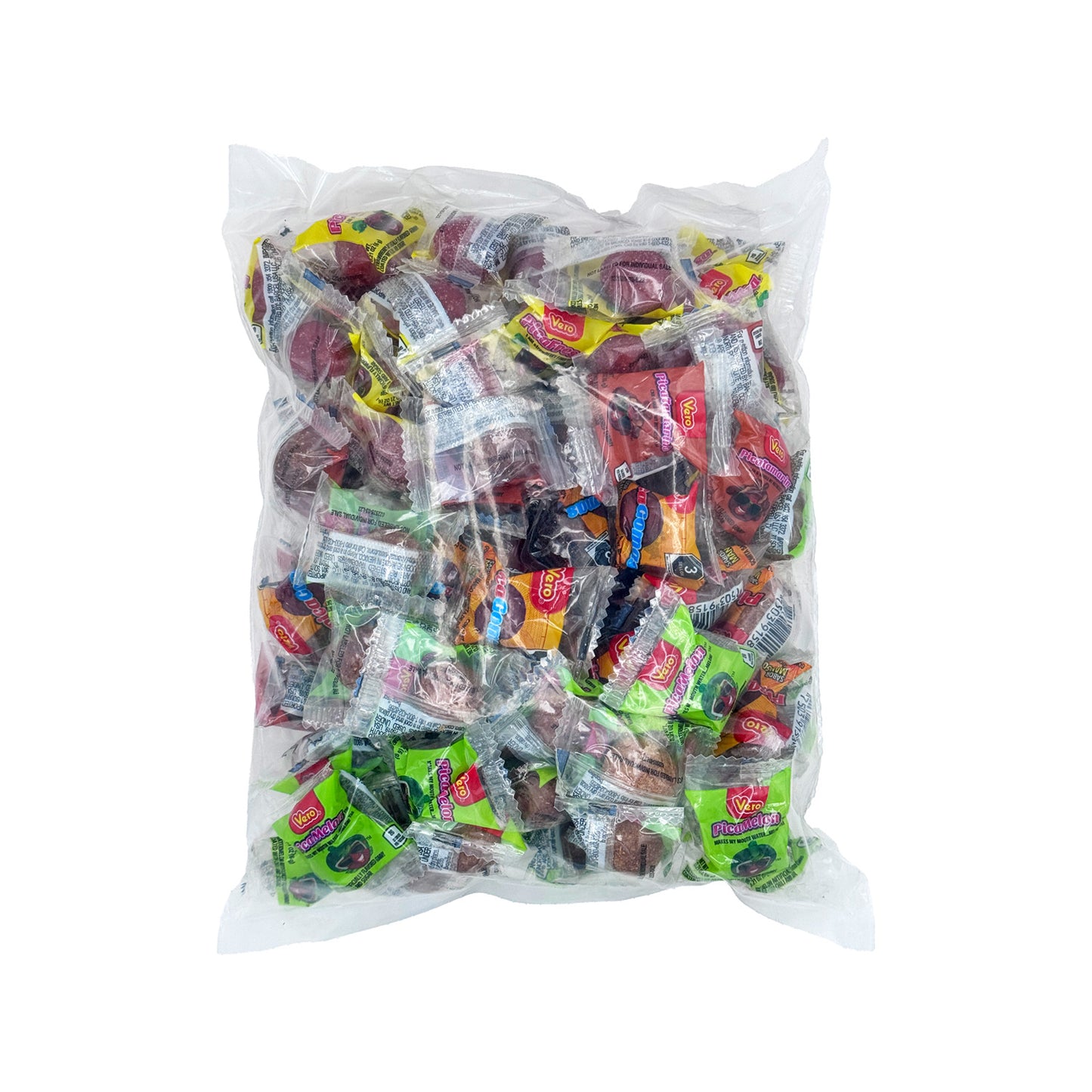 100 Pcs Vero Pica Fresa Pica Goma Mix - Includes PicaFresa, PicaGoma sabor Tamarindo, Sandia, and Mango Mexican Candy Dulces Mexicanos