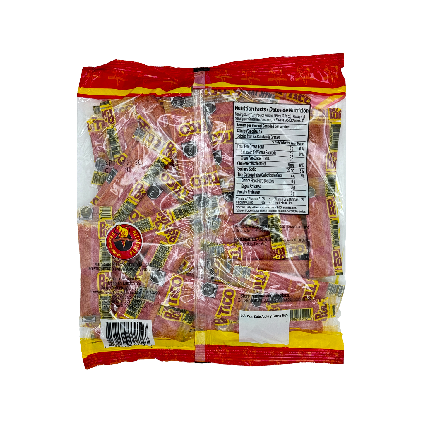 Portic Spicy Powder Candy with Salt and Chili, 25 Pieces